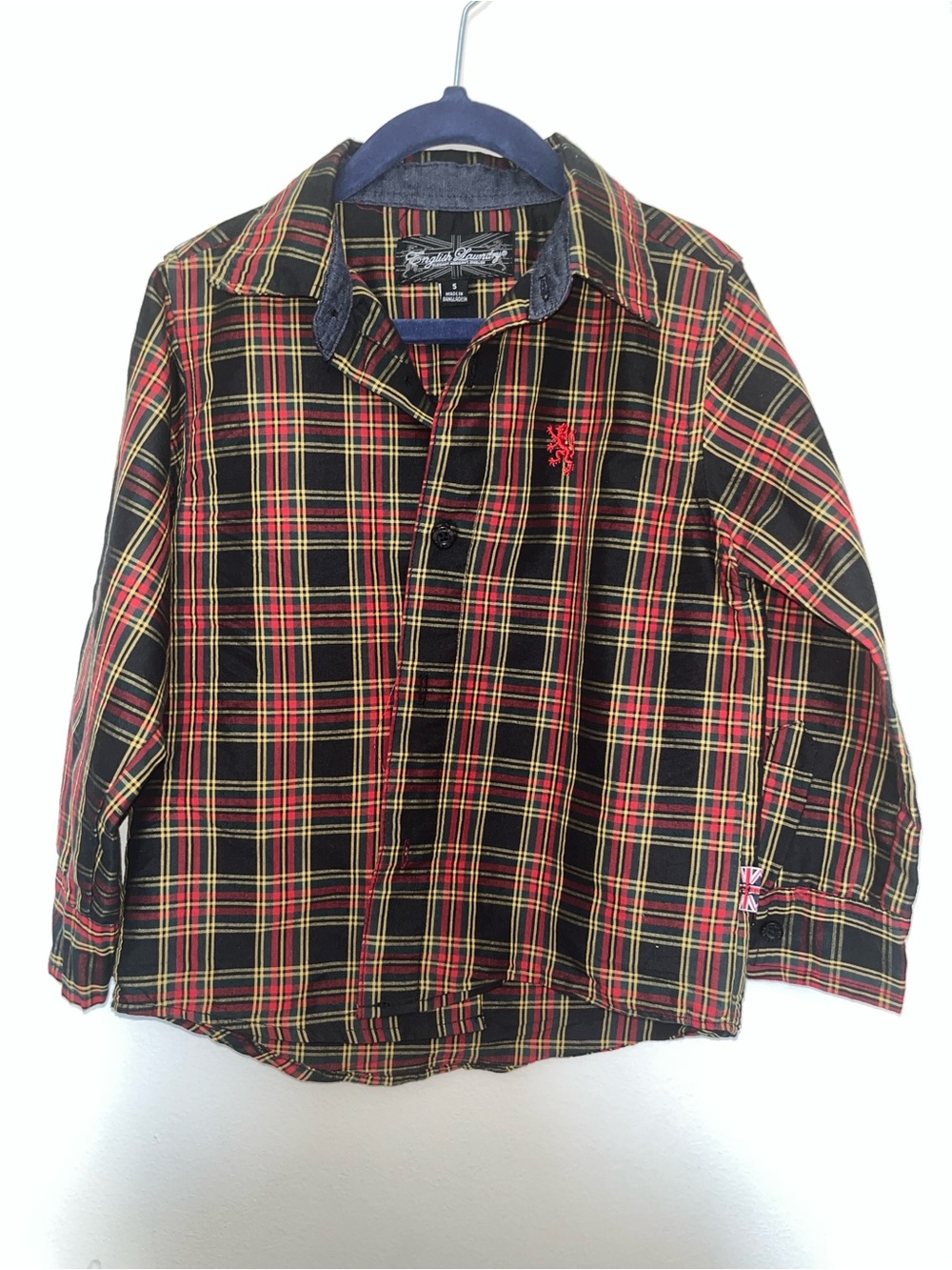 English Laundry Red, Black & Yellow Plaid Button-Down Shirt
